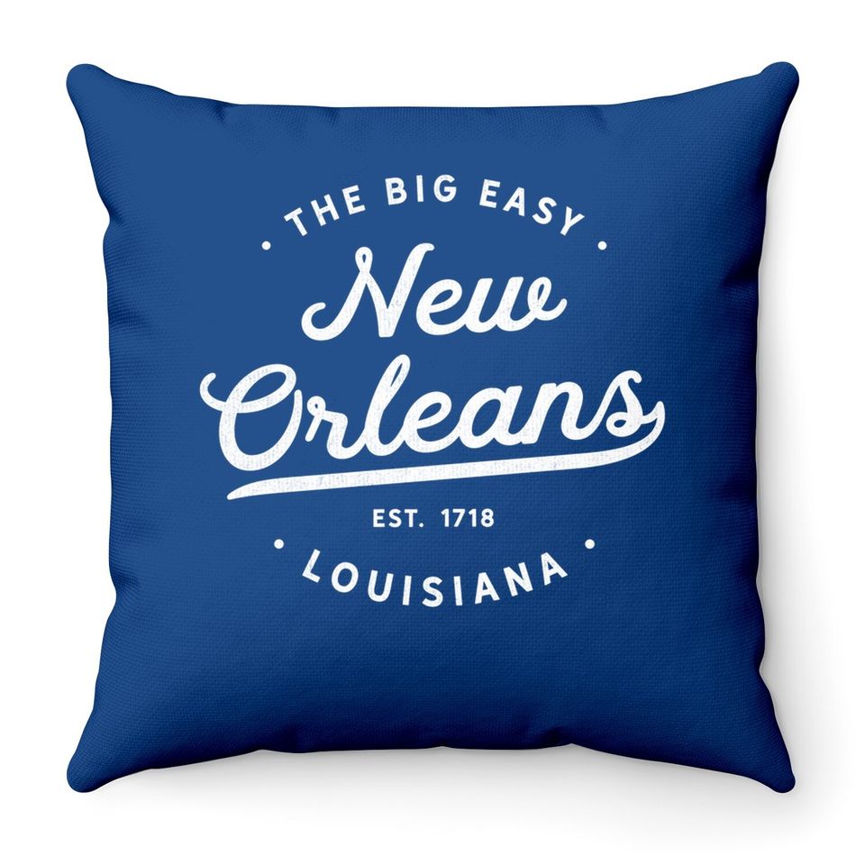 Classic Retro Vintage New Orleans Louisiana Throw Pillow