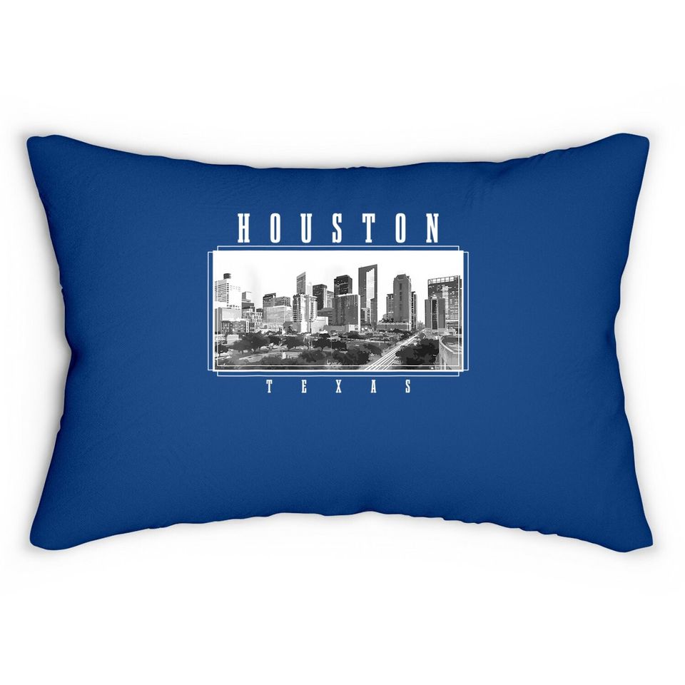 Houston Skyline Texas Pride Vintage Houston Lumbar Pillow