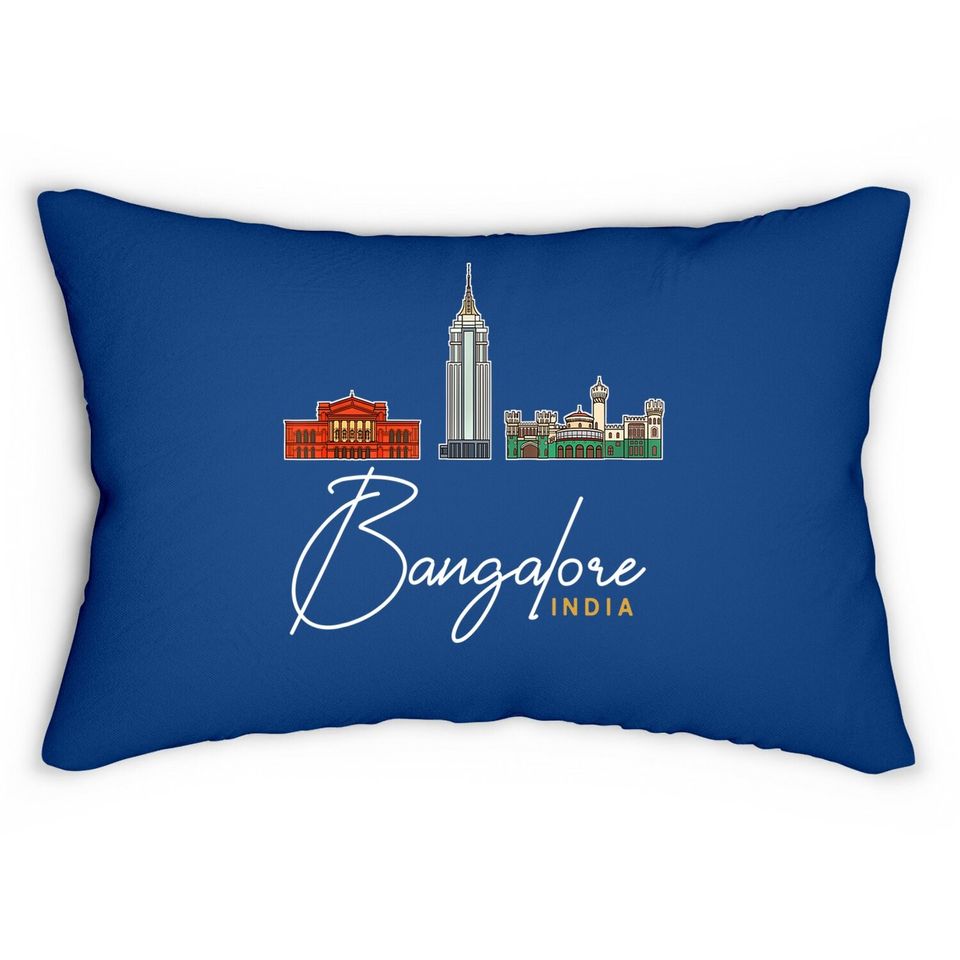 Bangalore India City Skyline Map Travel Lumbar Pillow