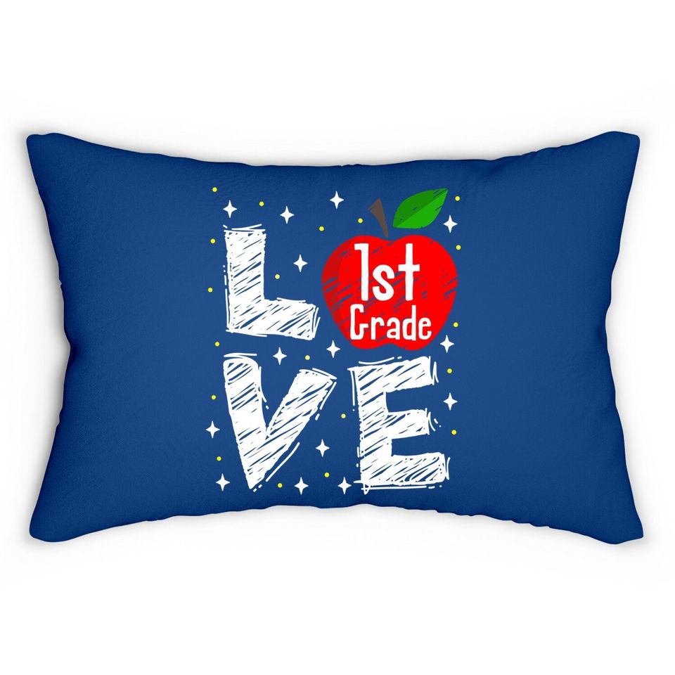 Love 1st Grade Apple Back To School Teacher Lumbar Pillow