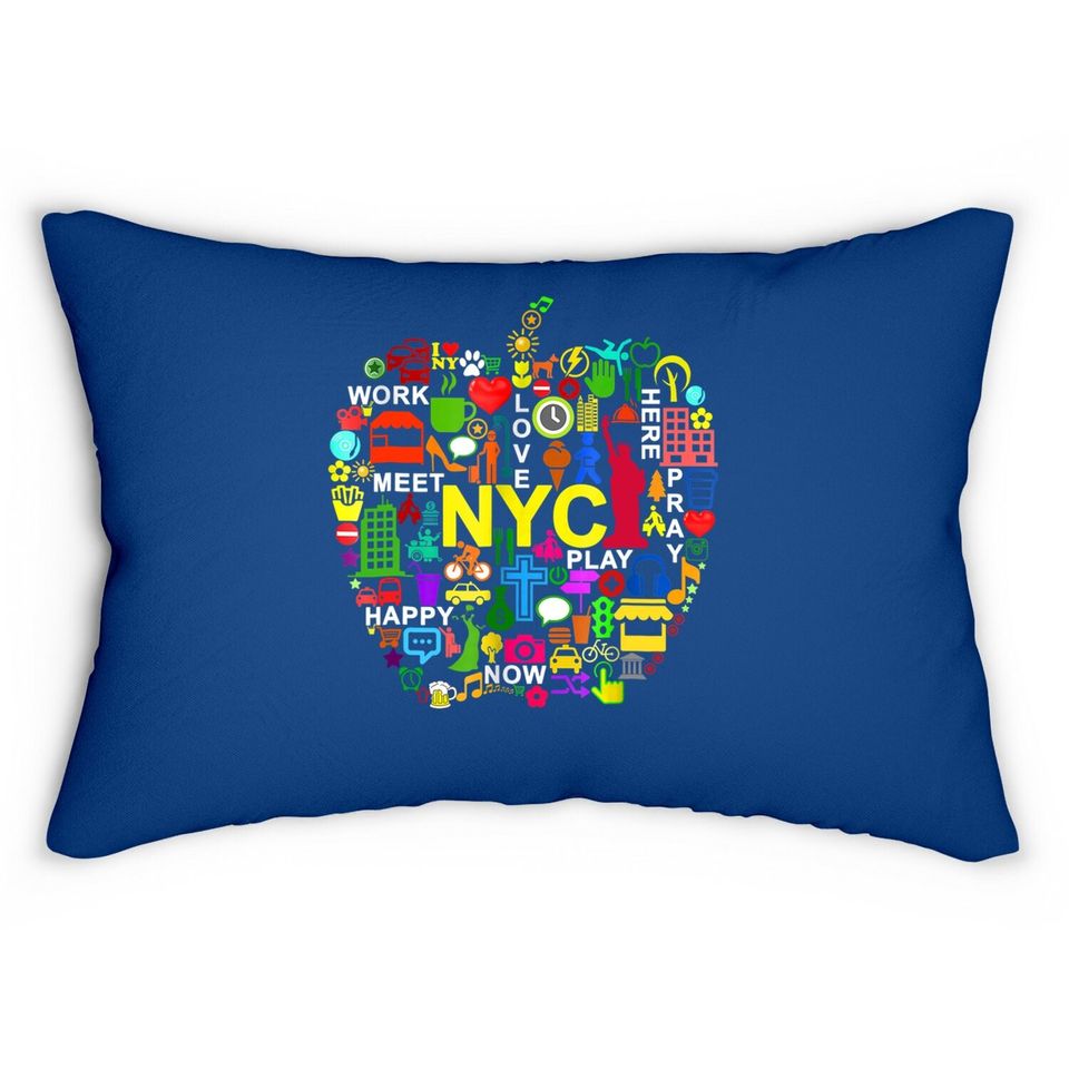 I Love Nyc New York City Big Apple Lumbar Pillow