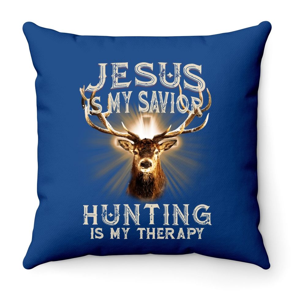 Jesus Is My Savior Riding Is My Therafy Motorcycle Engine Throw Pillow