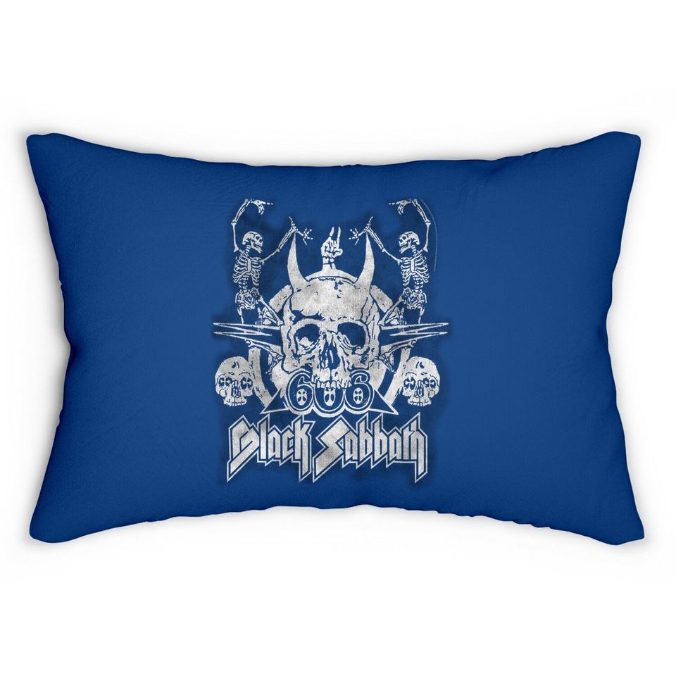 Vintage Concert Black Sabbath  Dancing Skeletons Lumbar Pillow