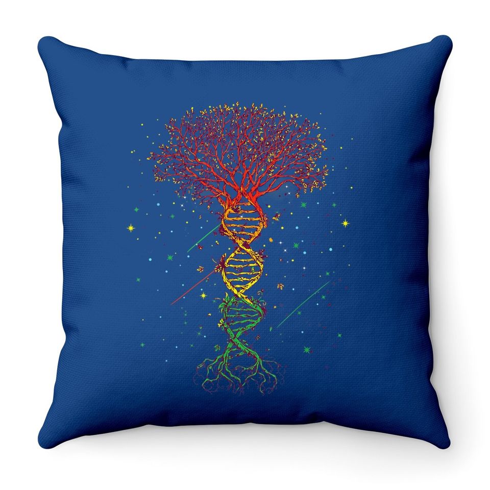 Dna Tree Life Genetics Biologist Science Earth Day Throw Pillow