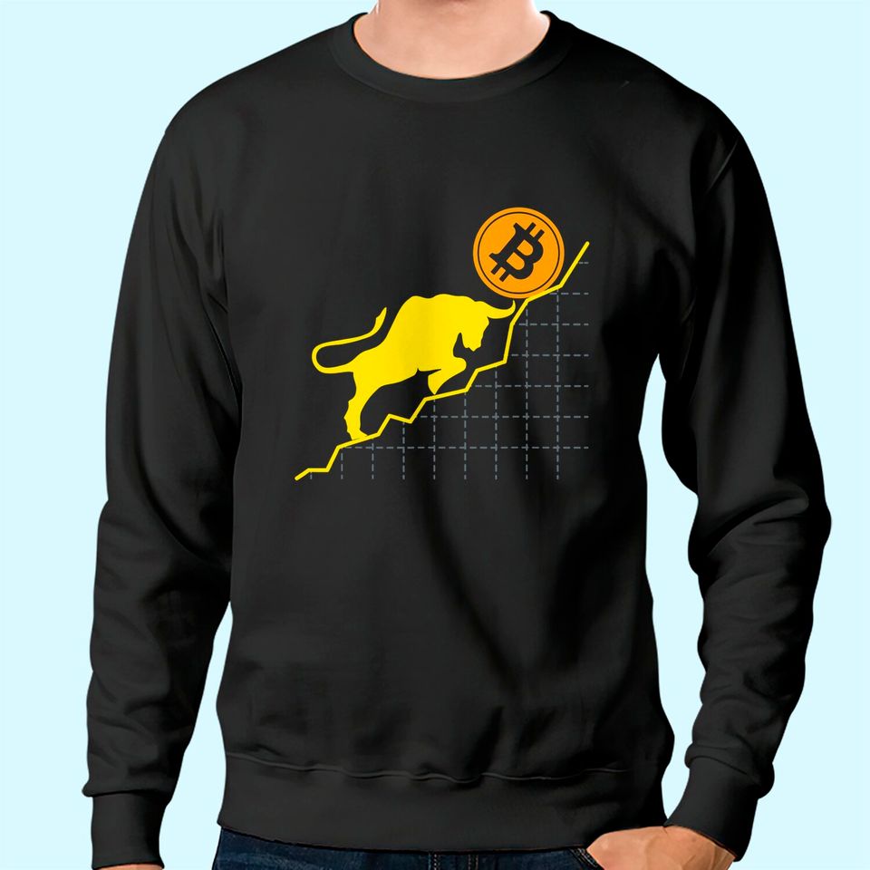 Bitcoin Trader Crypto Asset Trader Bull Trend Art Sweatshirt Sweatshirt