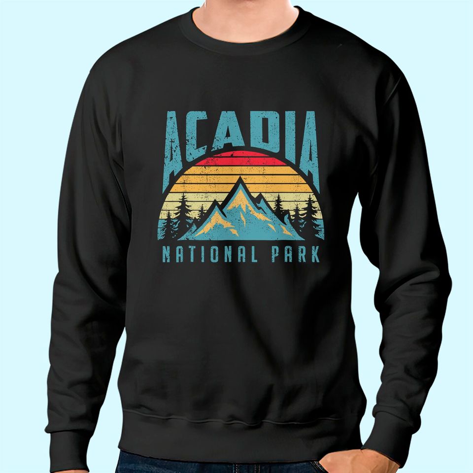 Acadia National Park Maine Mountains Retro Sweatshirt