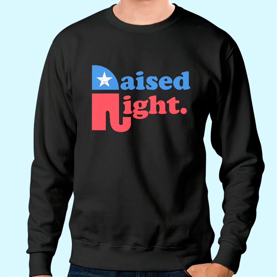 Raised Right Republican Elephant Retro Style Distressed Gift Sweatshirt