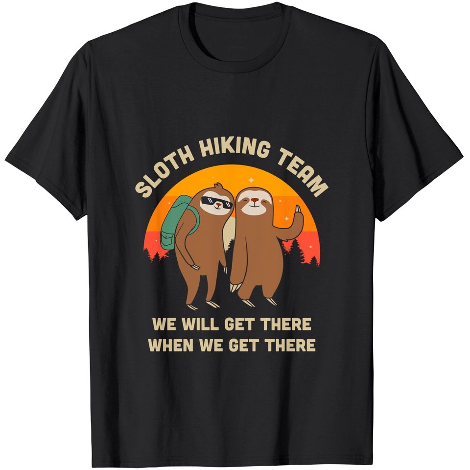 Sloth Hiking Team - Funny Vintage Gift T-Shirt