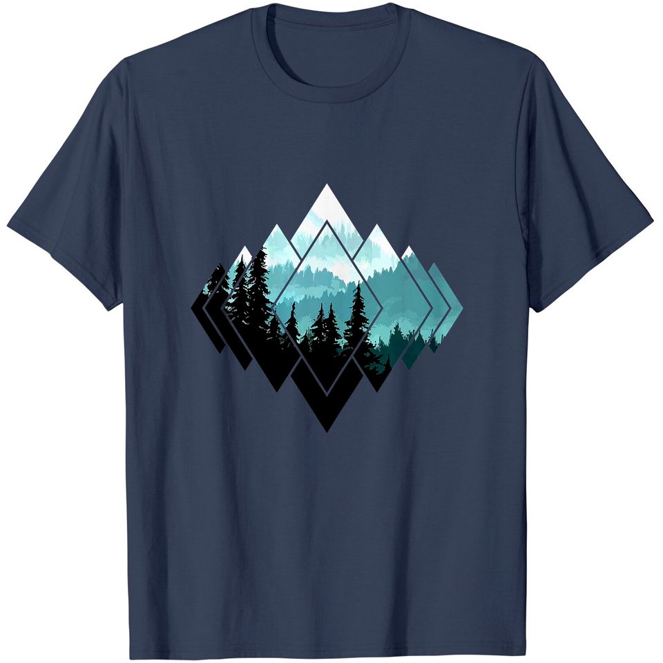 Forest Nature Mountains Trekking Hiking Camping Outdoor Gift T-Shirt