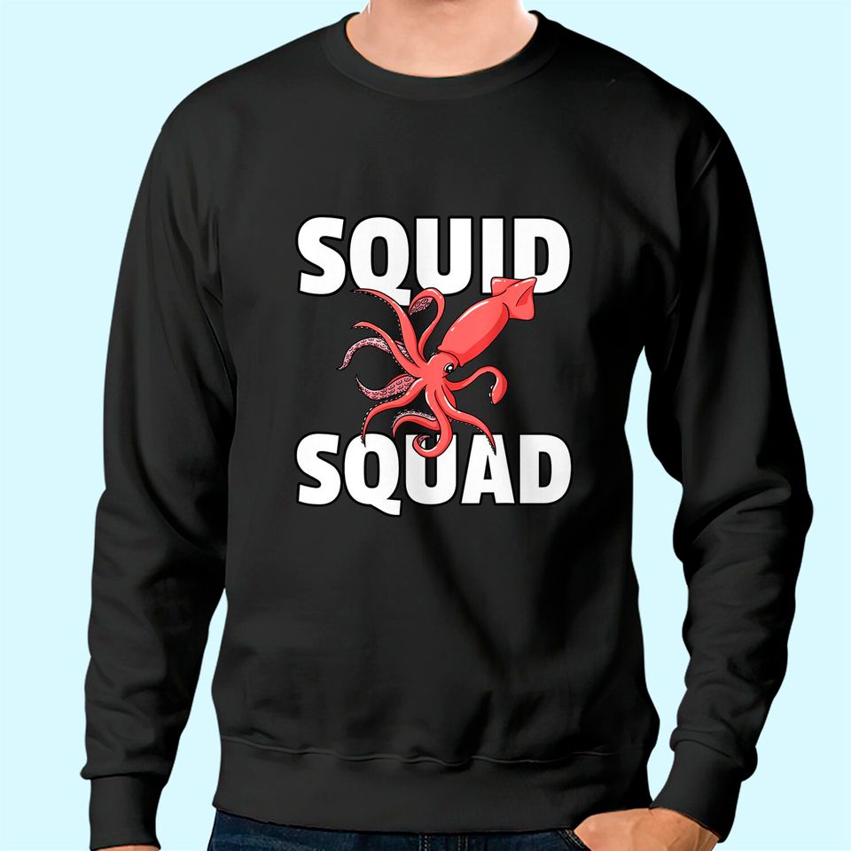 Squid Squad Me Kraken Octopus Marine Biology Sweatshirt