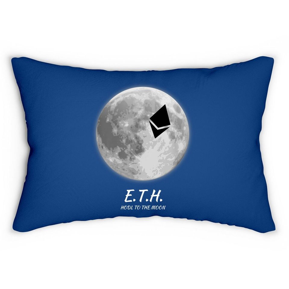 Eth To The Moon Crypto Lumbar Pillow
