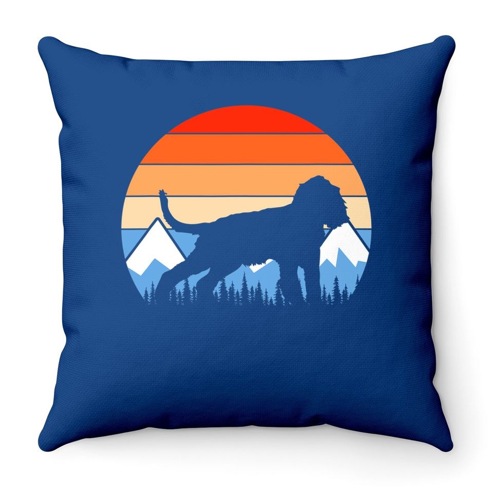 English Springer Spaniel Dog Mountain Hiking Vintage Throw Pillow