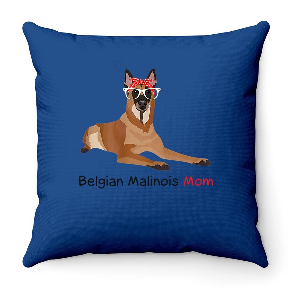 Belgian Malinois Mom Bandana Throw Pillow