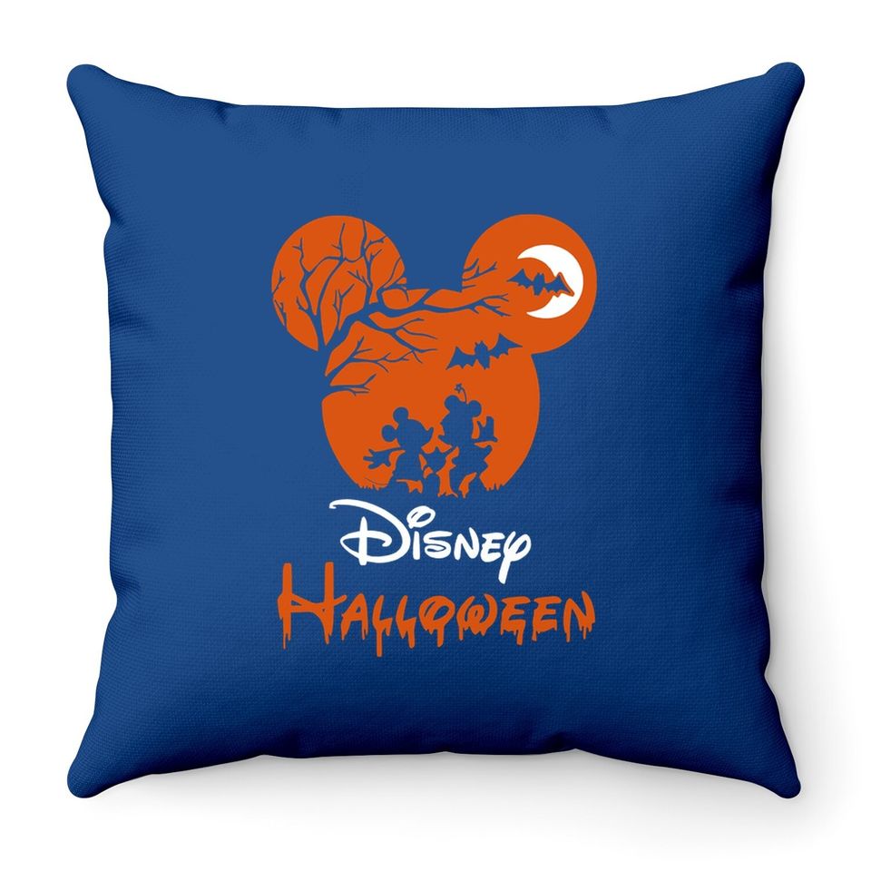 Disney Halloween Couple Mickey Minnie Throw Pillow