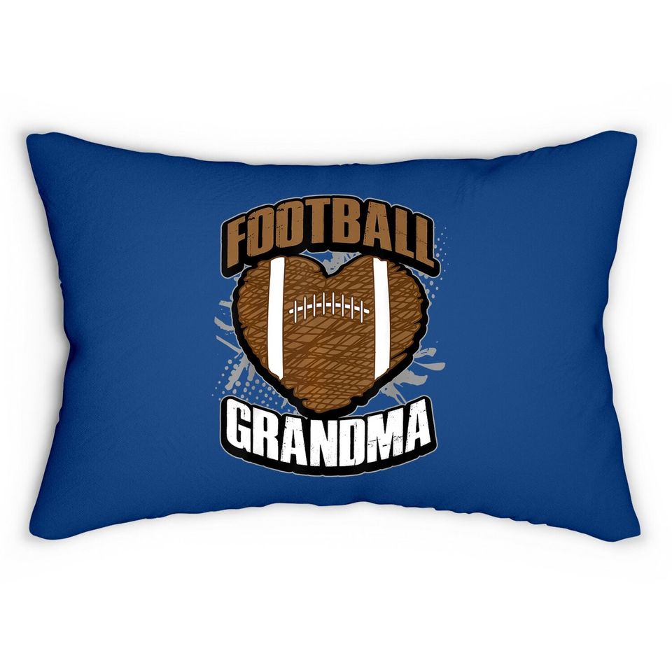Football Grandma Pigskin Heart Football Nana Lumbar Pillow