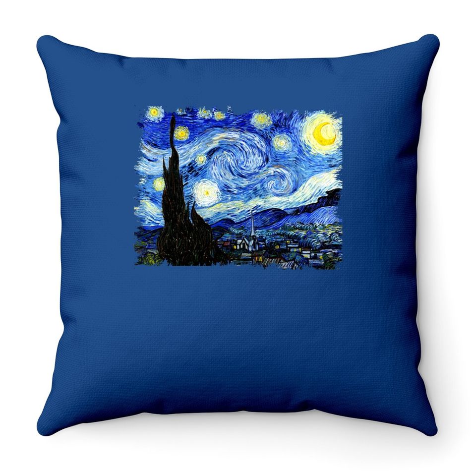 The Starry Night Vincent Van Gogh Throw Pillow