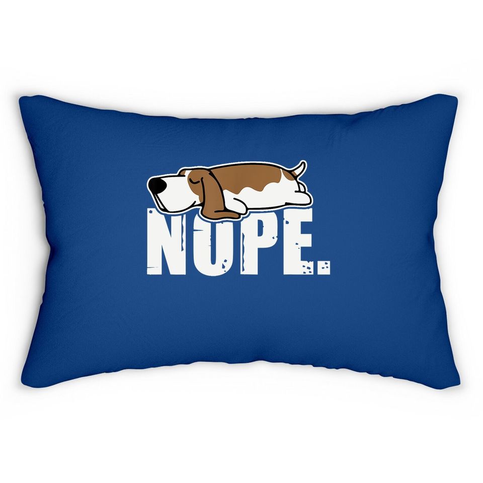 Nope Lazy Basset Hound Dog Sleeping Lumbar Pillow