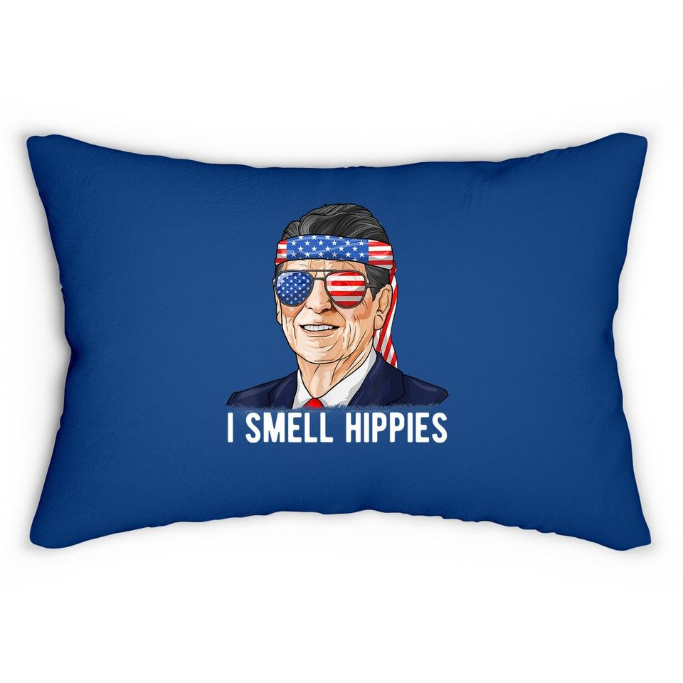 Reagan Ronald Lumbar Pillow Conservative President I Smell Hippies Lumbar Pillow