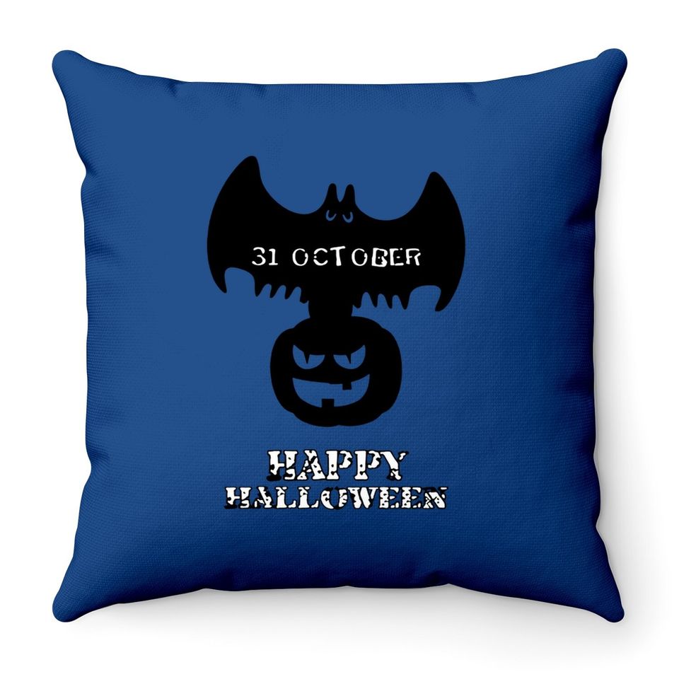 31 October Happy Halloween Throw Pillow