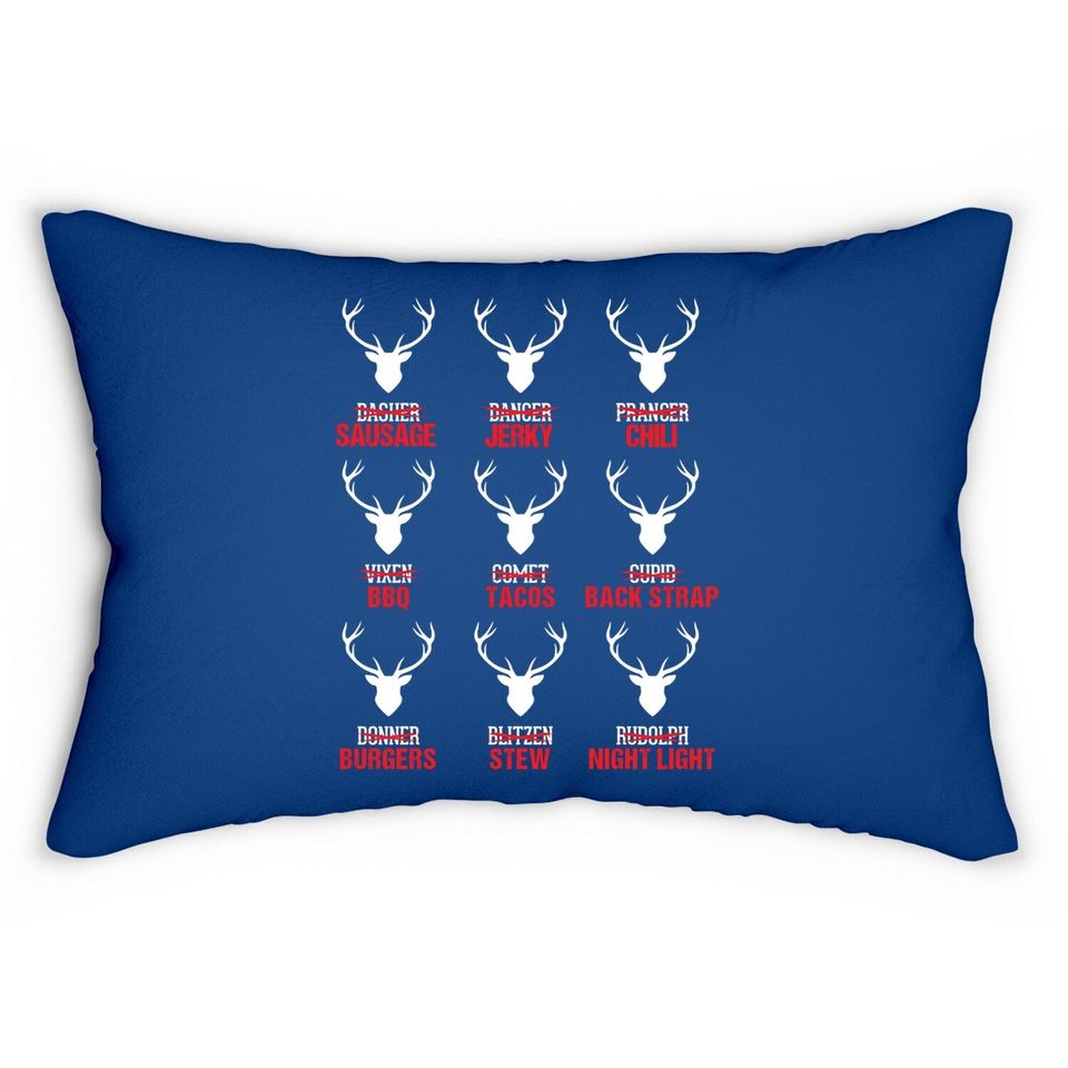 Funny Christmas Reindeer Hunter Deer Meat Hunting Gifts Lumbar Pillow