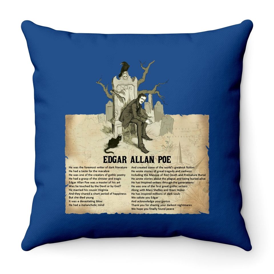 Edgar Allan Poe Throw Pillow