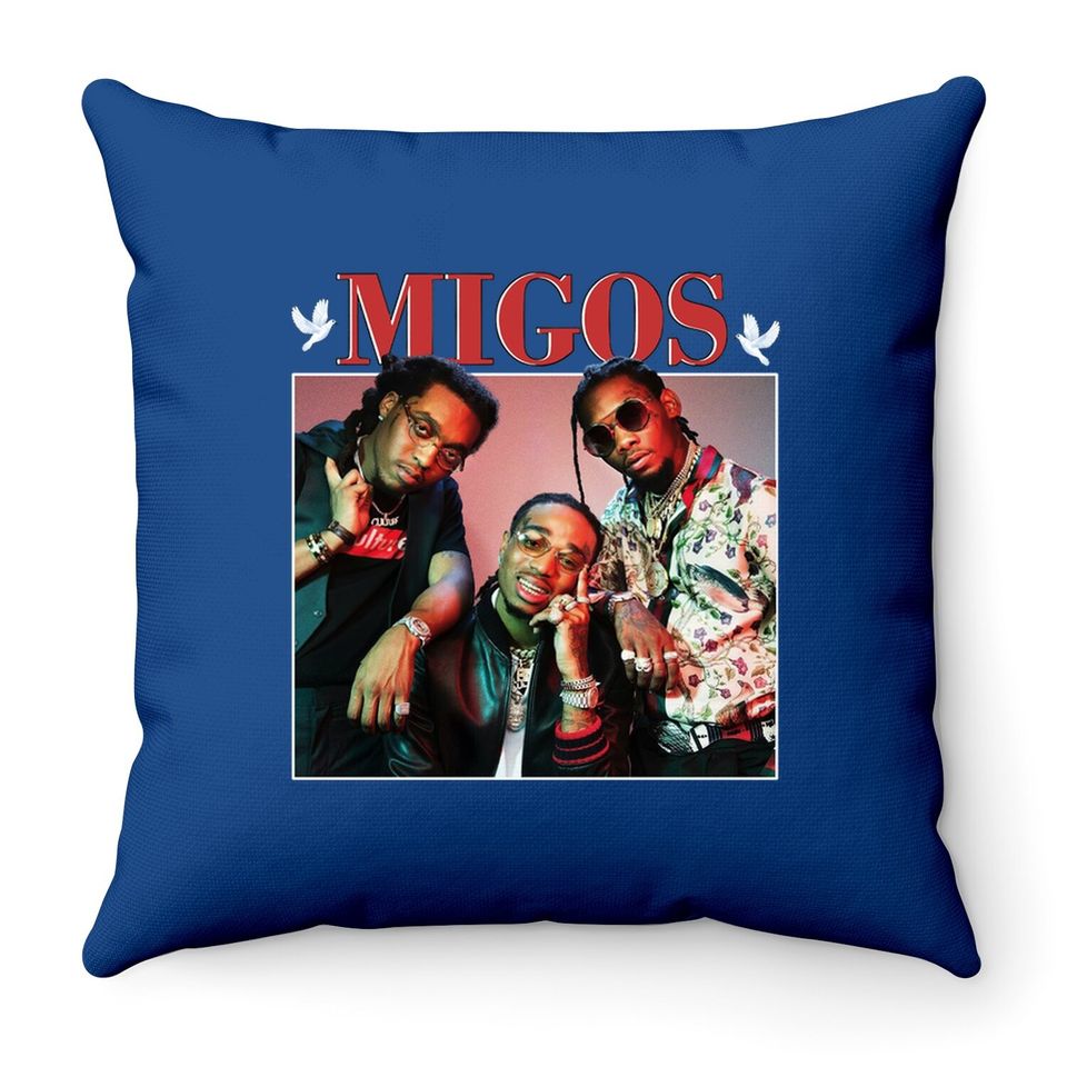 Migos Hip Hop 90s Vintage Throw Pillow