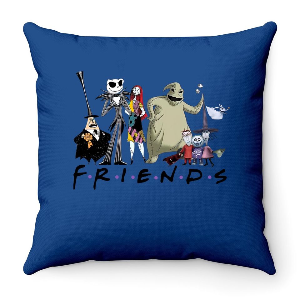 Nightmare Before Christmas Characters Friends Halloween Throw Pillow