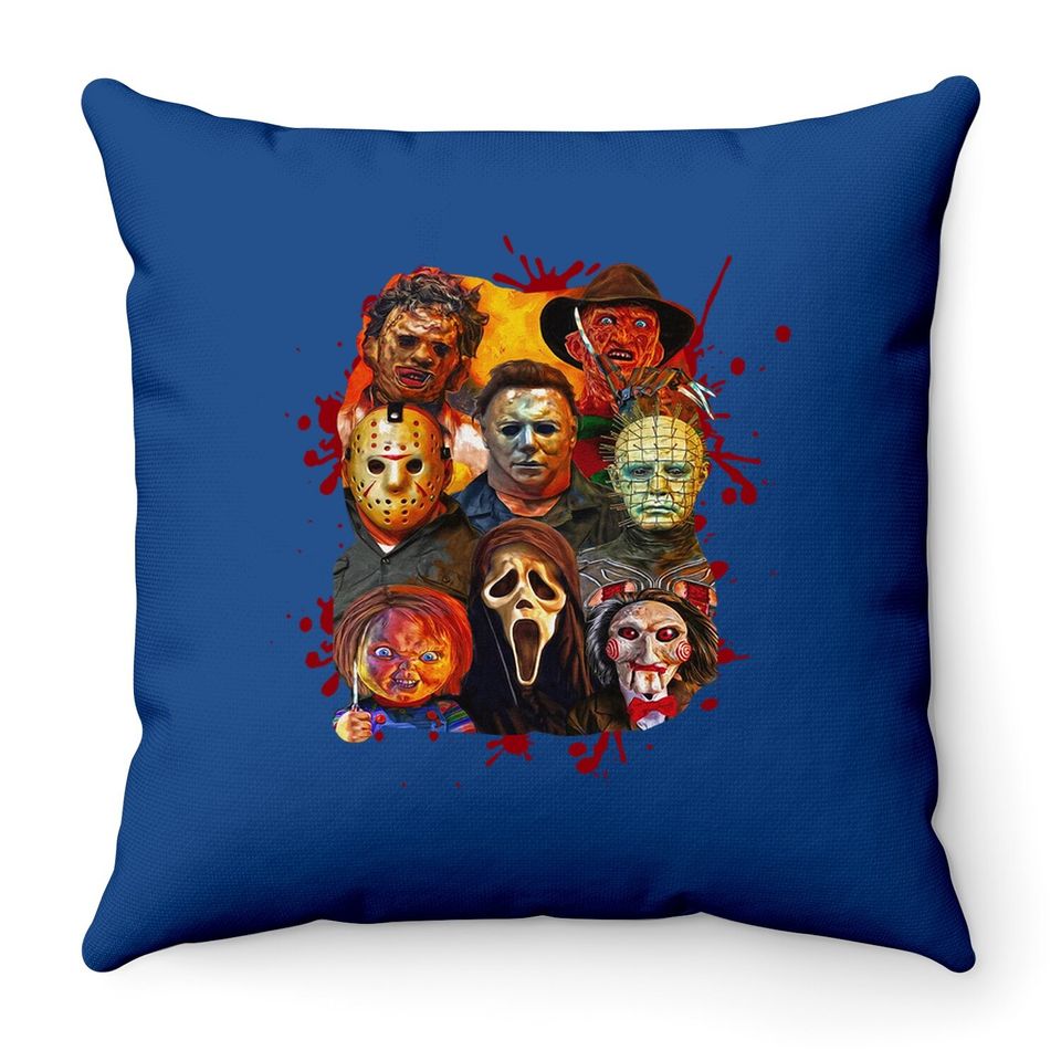 Horror Movie Killers Characters Friends Michael Myer Halloween 2021 Throw Pillow