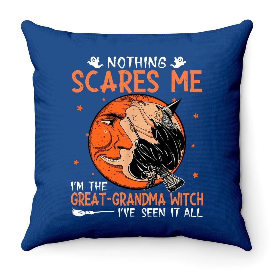 Funny Halloween Sayings Great-grandma Witch Halloween Throw Pillow
