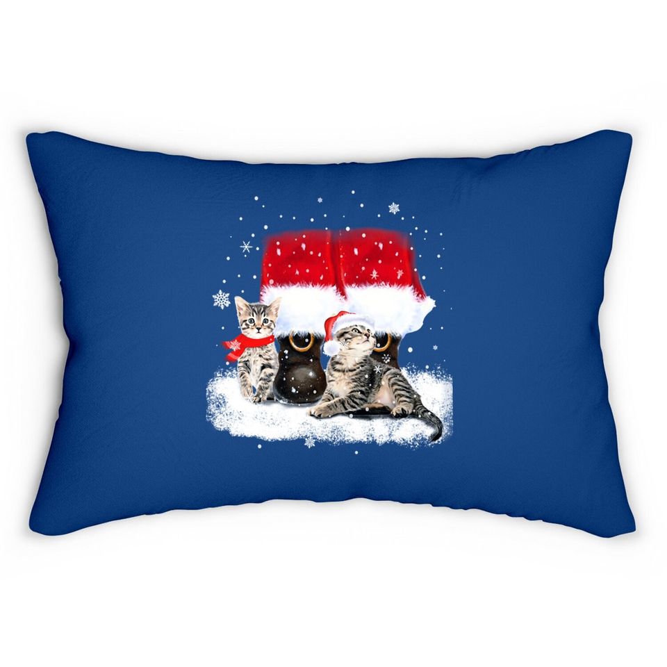 Cats And Santa Claus For Cat Lover Classic Lumbar Pillow