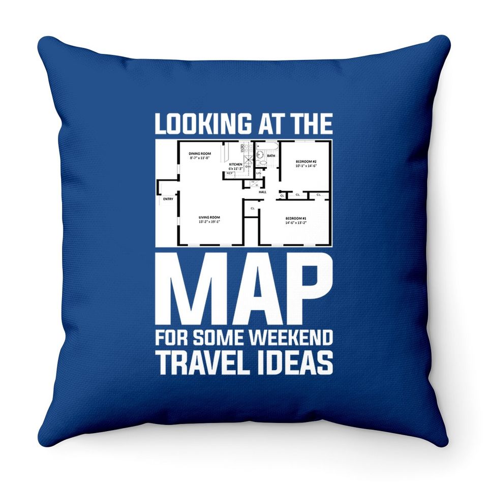 Looking At The Map For Some Weekend Travel Ideas Throw Pillow