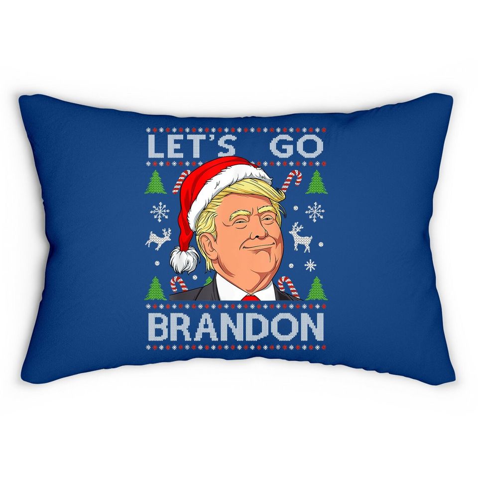 Let's Go Brandon Trump Ugly Christmas Lumbar Pillow