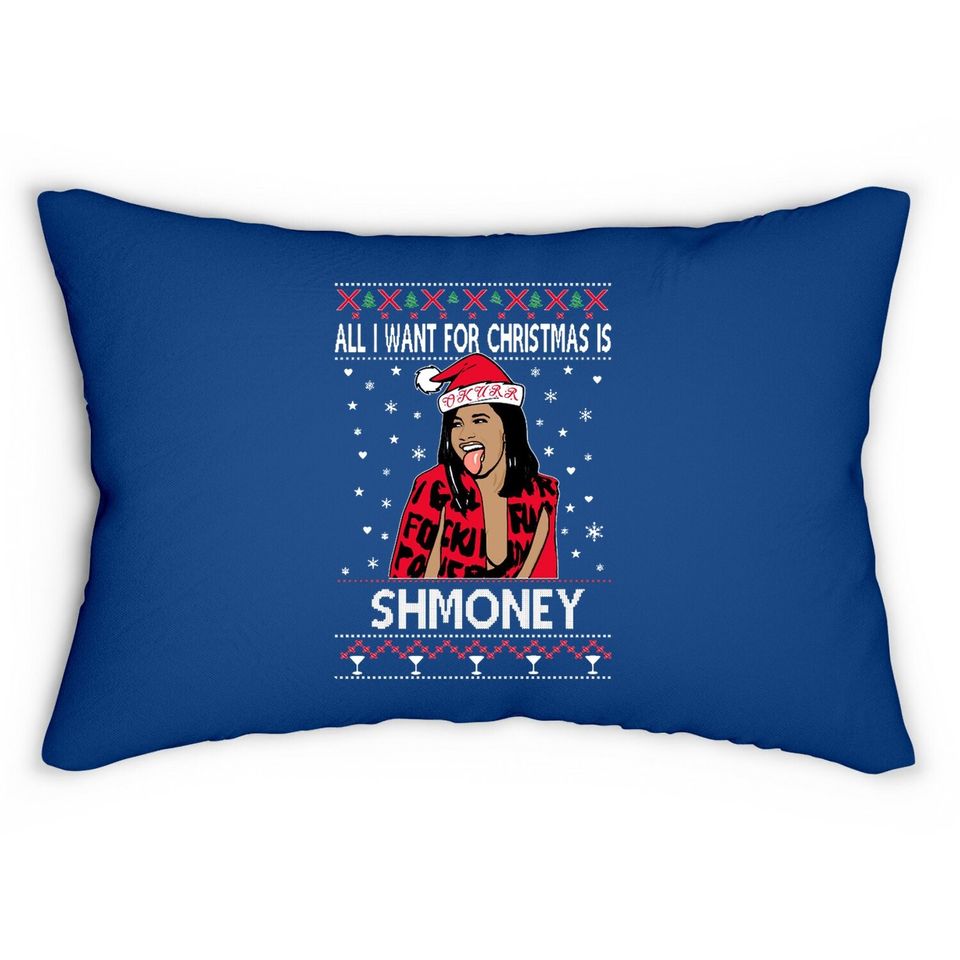 Cardi B All I Want For Christmas Is Shmoney Christmas Lumbar Pillow