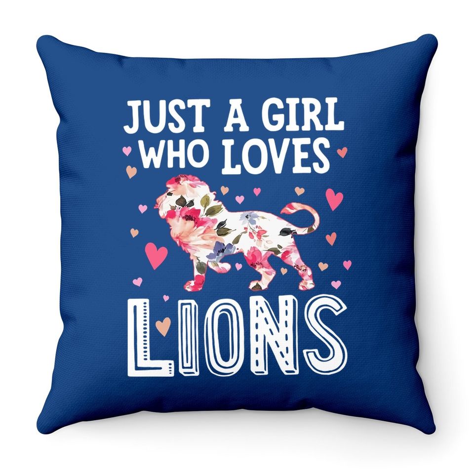Just A Girl Who Loves Lions Throw Pillow