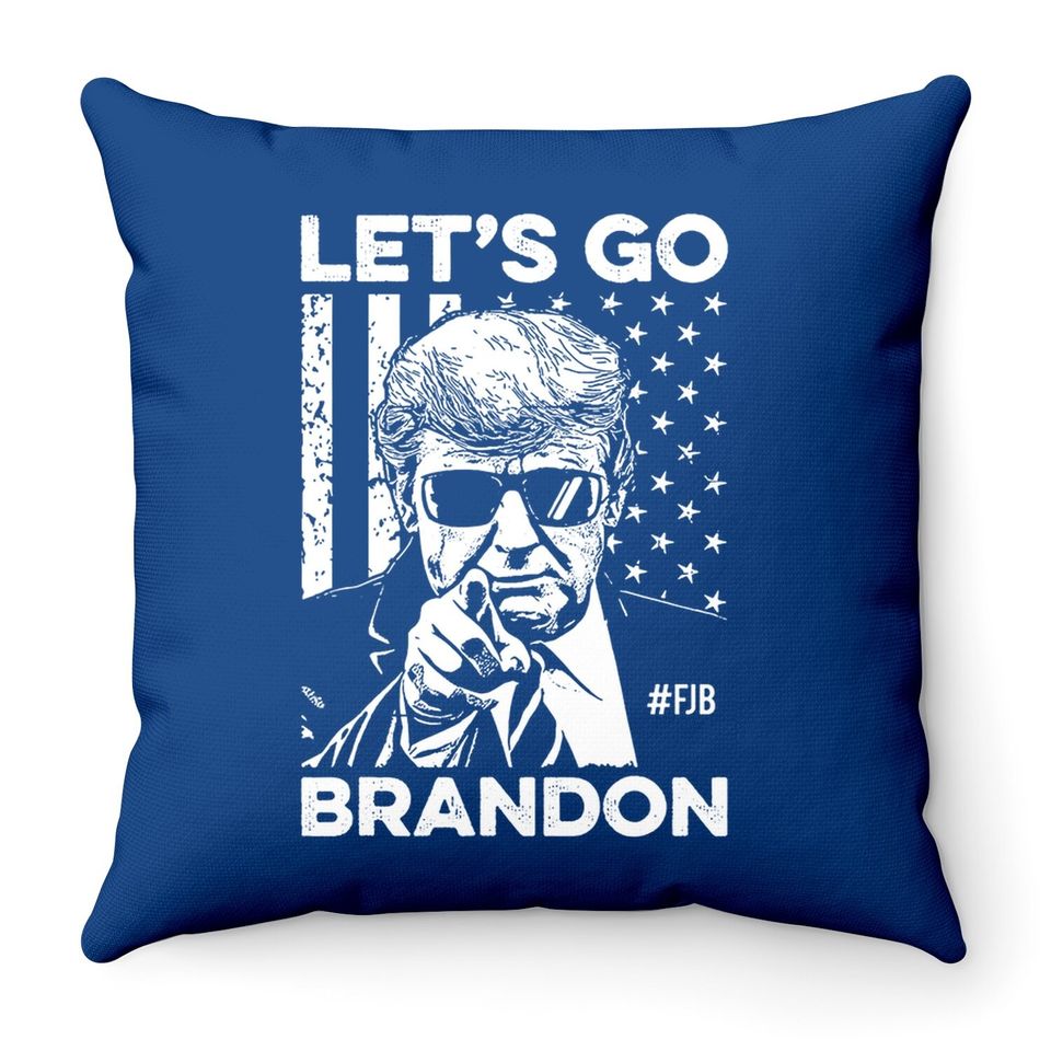 Let's Go Brandon Throw Pillow Lets Go Brandon, Fjb Throw Pillow Hashtag Fjb Pro America Us Distressed Flag Throw Pillow