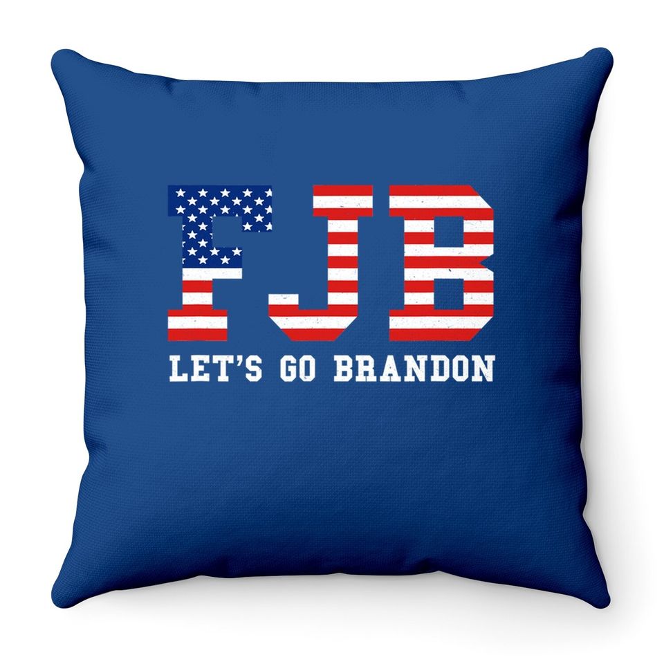 Let’s Go Brandon Conservative Us Flag Gift Throw Pillow