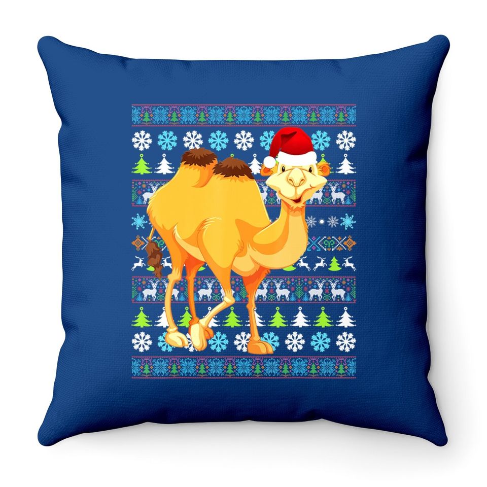 Christmas Camel Throw Pillow