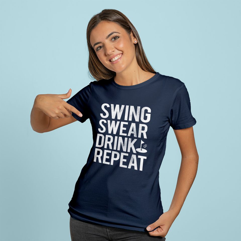 Swing Swear Drink Repeat Funny Golf Tank Top