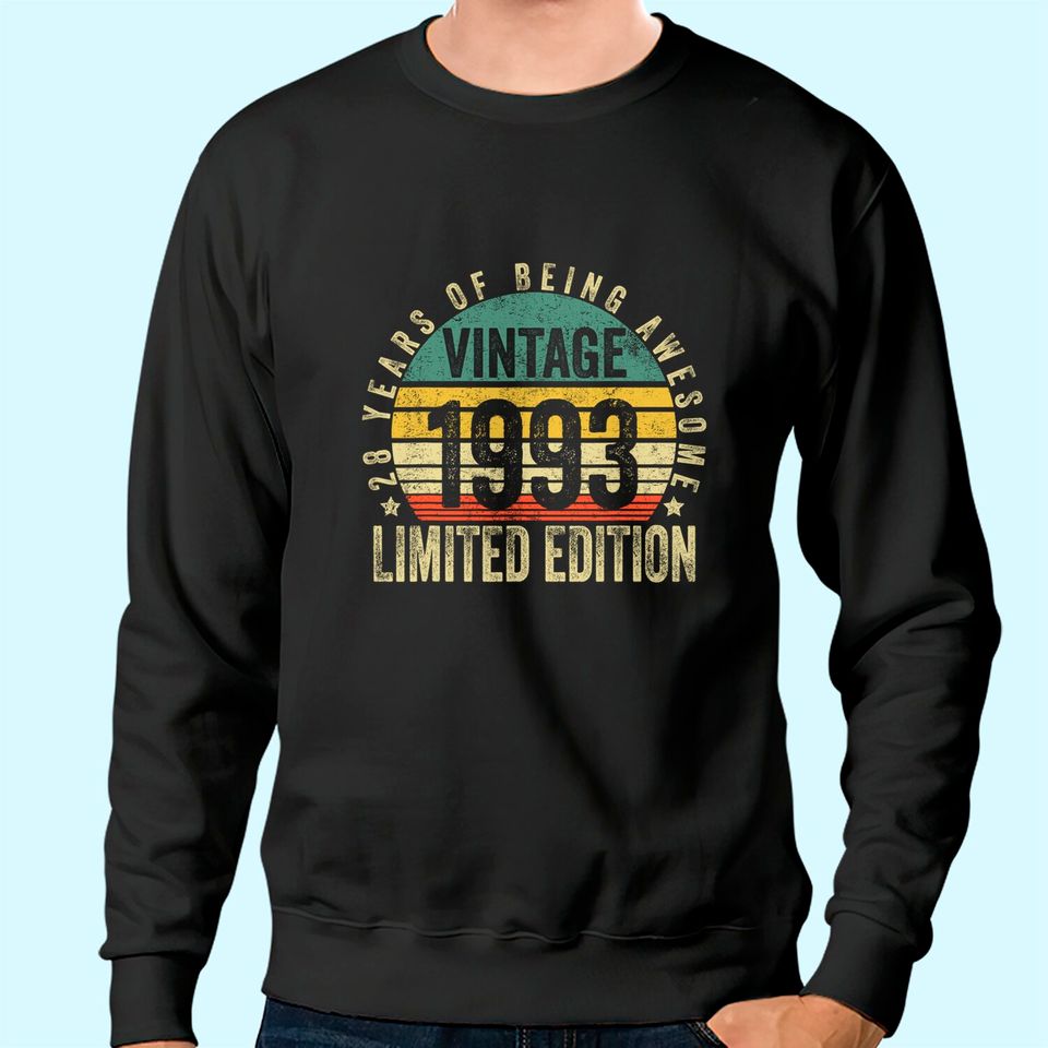 28 Year Old Gifts Vintage 1993 Limited Edition 28th Birthday Sweatshirt