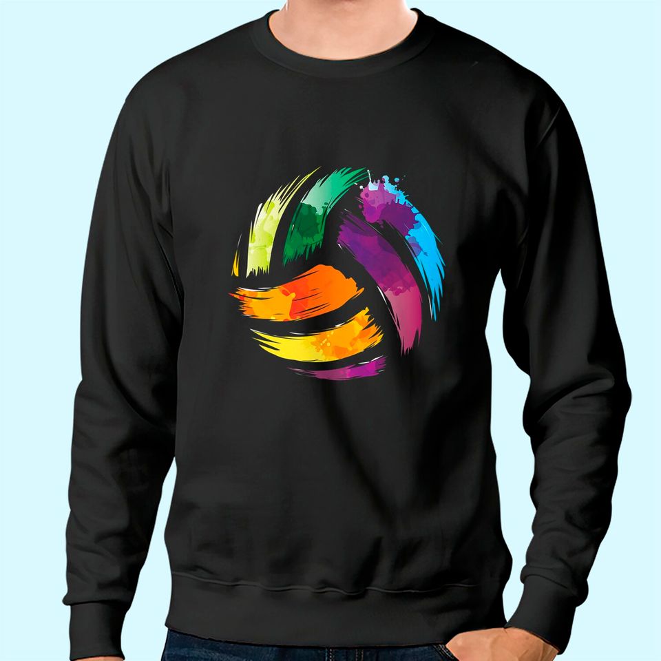 Colorful Volleyball Colorsplash Ball Sweatshirt