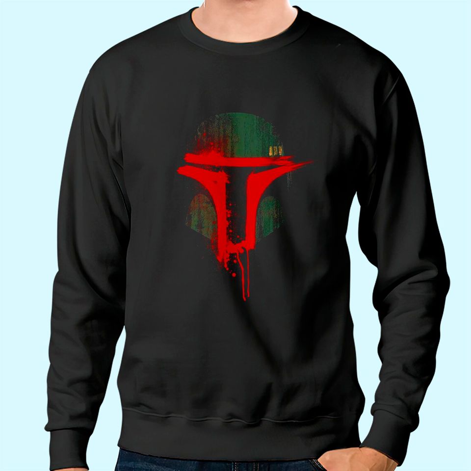 New Boba Fett Grunge Starwars Inspired Design Printed Black Sweatshirt