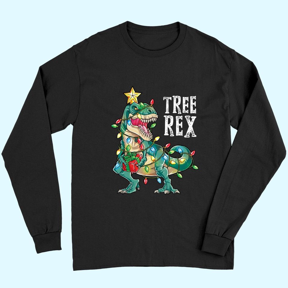Christmas Dinosaur Tree Rex Pajamas Long Sleeves