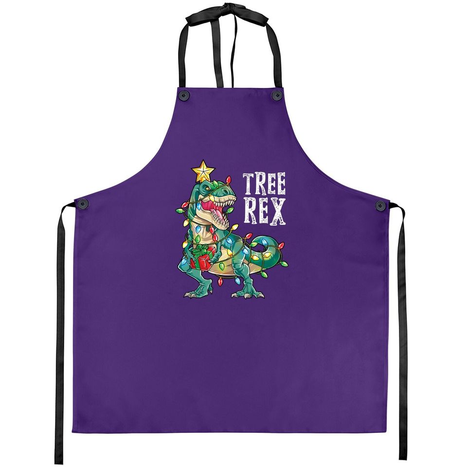 Christmas Dinosaur Tree Rex Pajamas Aprons
