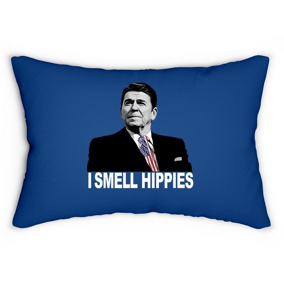 Patriotic Legend Ronald Regan I Smell Hippies Lumbar Pillows