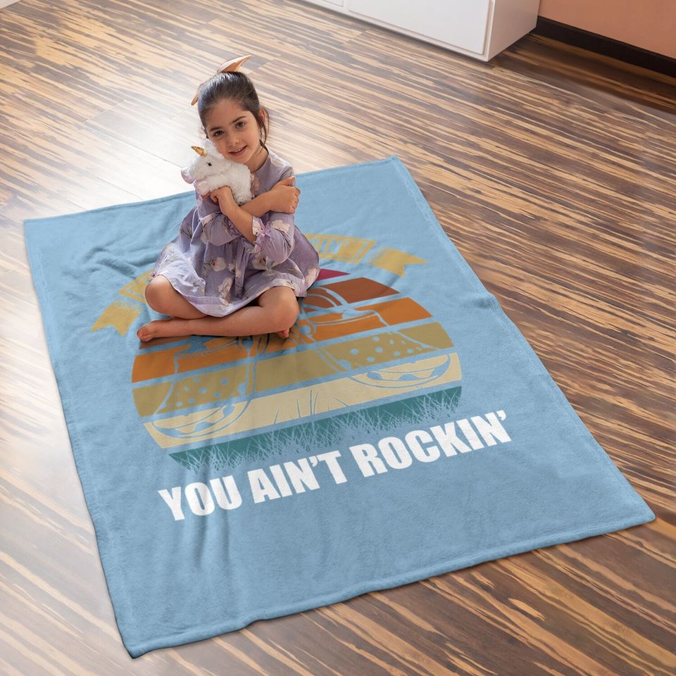 If You Ain't Crocin You Ain't Rockin Funny Retro Vintage Baby Blanket