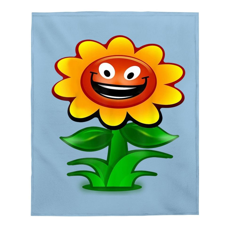 Happy Sunflower Cartoon Baby Blanket