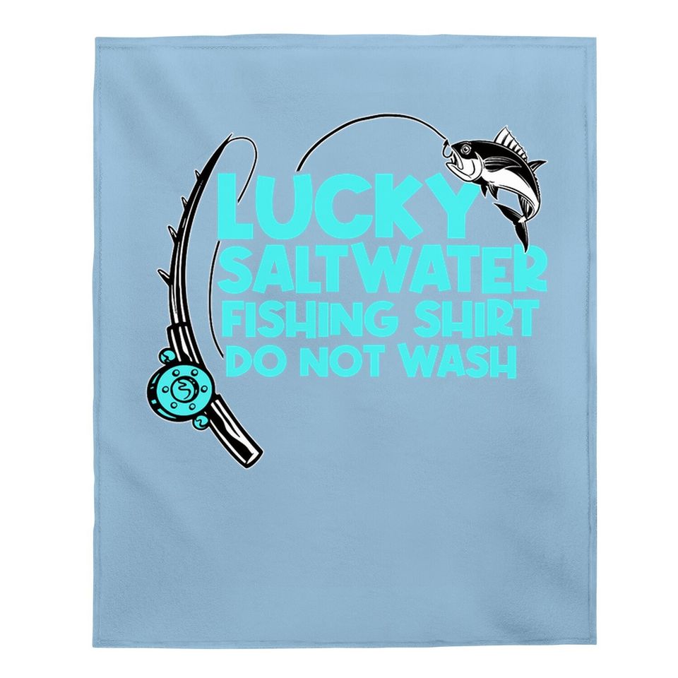Lucky Saltwater Fishing Design Angler And Fisherman Baby Blanket