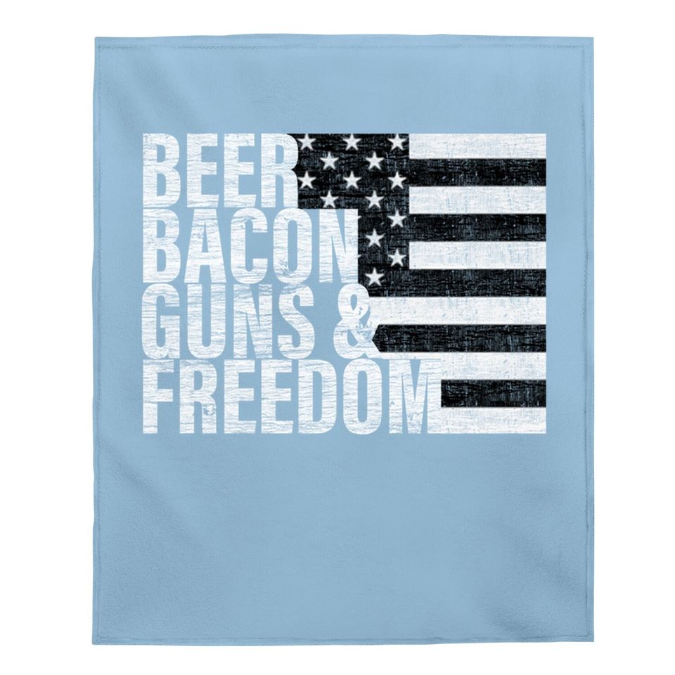 Cigars Bourbon Guns & Freedom Baby Blanket Flag Baby Blanket