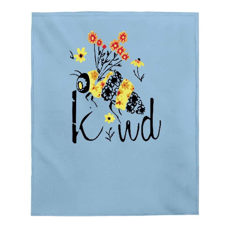 Bee Kind Graphic Floral Baby Blanket