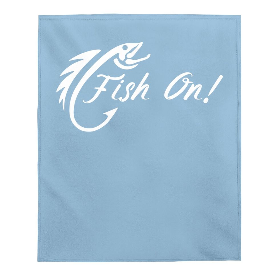 Fish On Fishing Hook Bait Fisherman Gift Idea Fishing Lover Baby Blanket